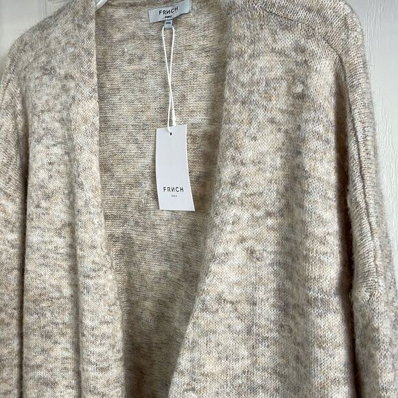 Frnch Paris Long pocketed open cardigan Mocha Mousse shacket S/M oversized NWT - Picture 6 of 10